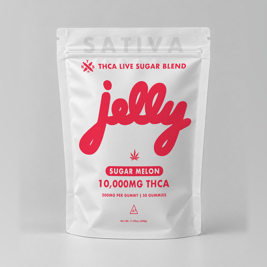 Jelly 10,000mg THC Live Sugar Blend Gummies โ Sugar Melon