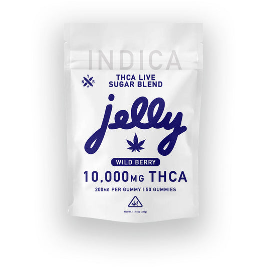 Jelly 10,000mg THC Live Sugar Blend Gummies — Wild Blueberry