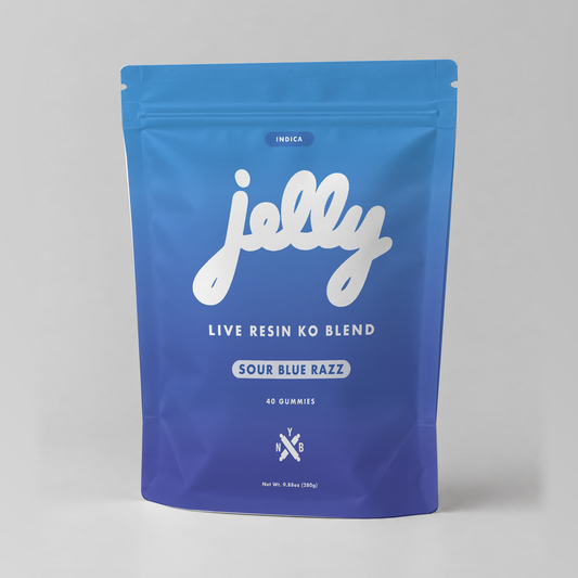 Jelly KO Live Resin Gummies — Sour Blue Razz