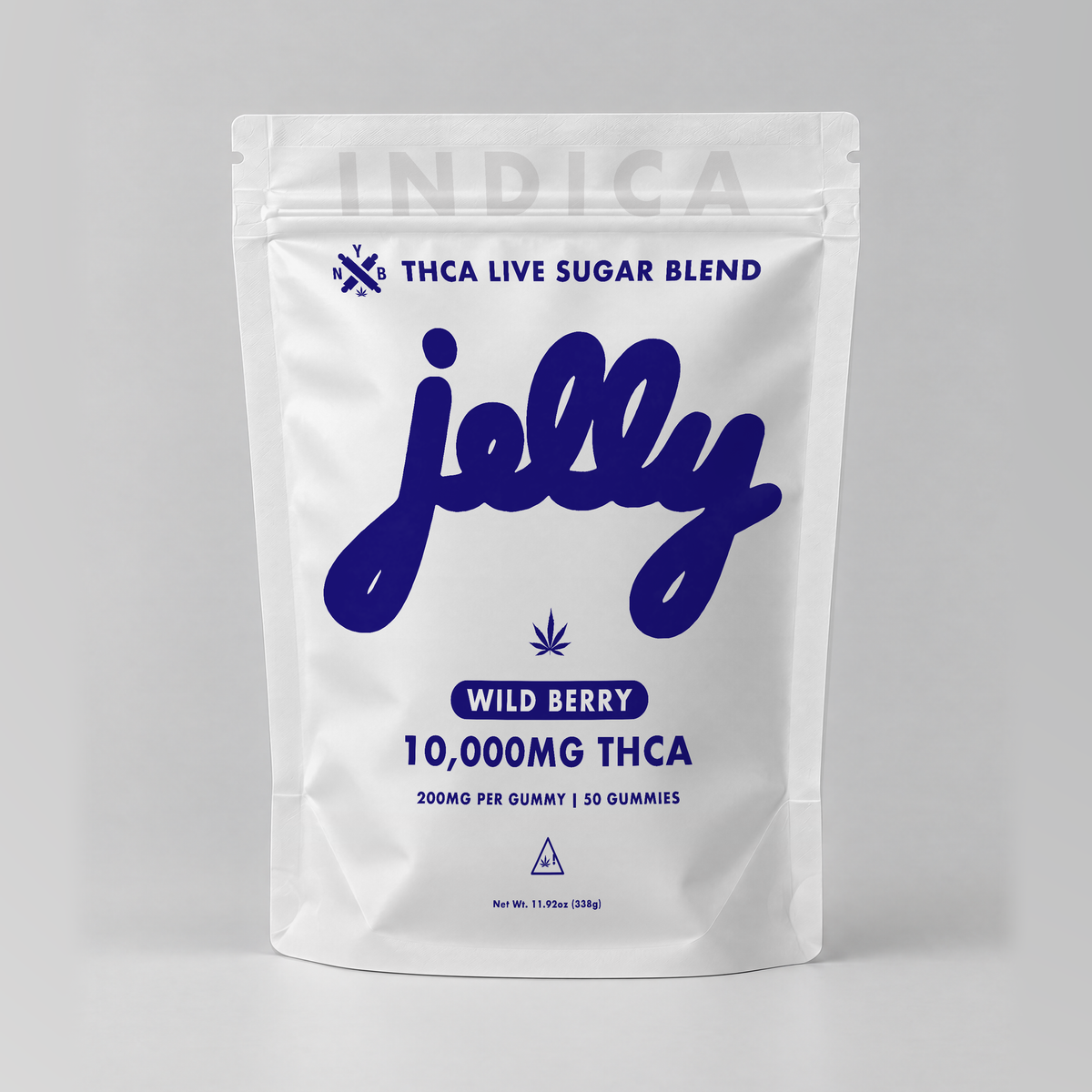 Jelly 10,000mg THC Live Sugar Blend Gummies — Wild Blueberry